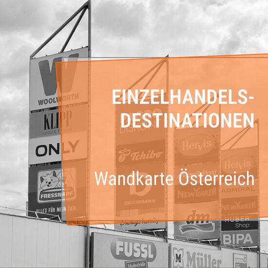 S+M Wandkarte Einzelhandels- destinationen Österreich
